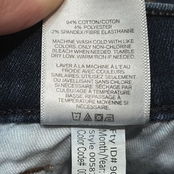 Womens Express Dark Jean Midi Shorts High Rise Button Fly Size 4 - Picture 8 of 9